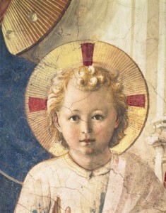 Fra Angelico OP. Maria og Jesusbarnet, detalj.