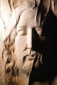 Sr. Dana Benedicta, Presence, wood carving, detail